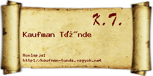 Kaufman Tünde névjegykártya
